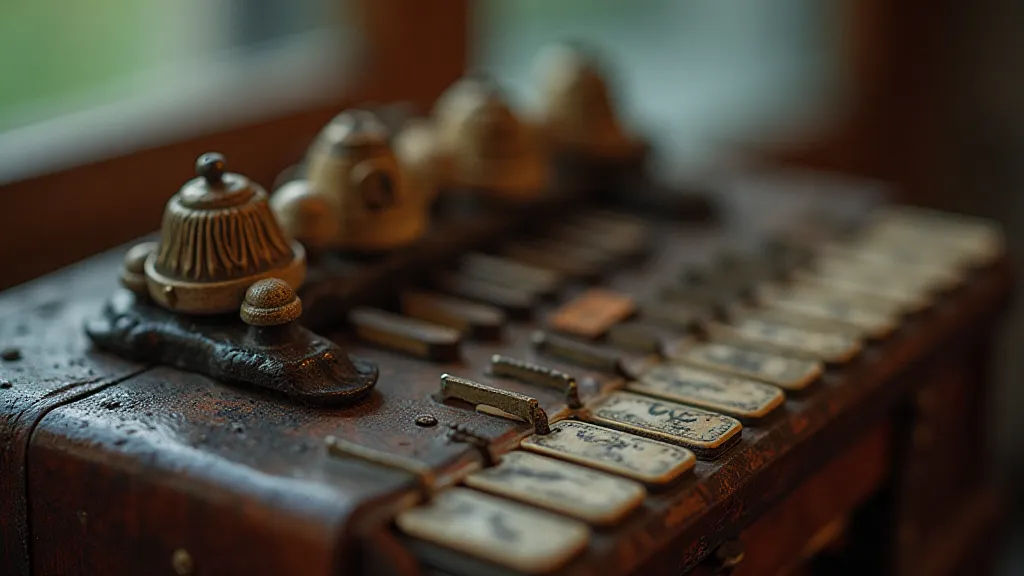 Antique accordion close-up