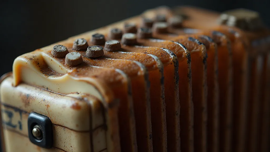 Antique accordion close-up