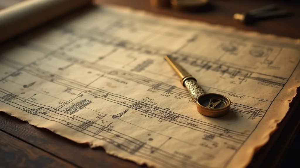Antique railroad blueprints and a compass