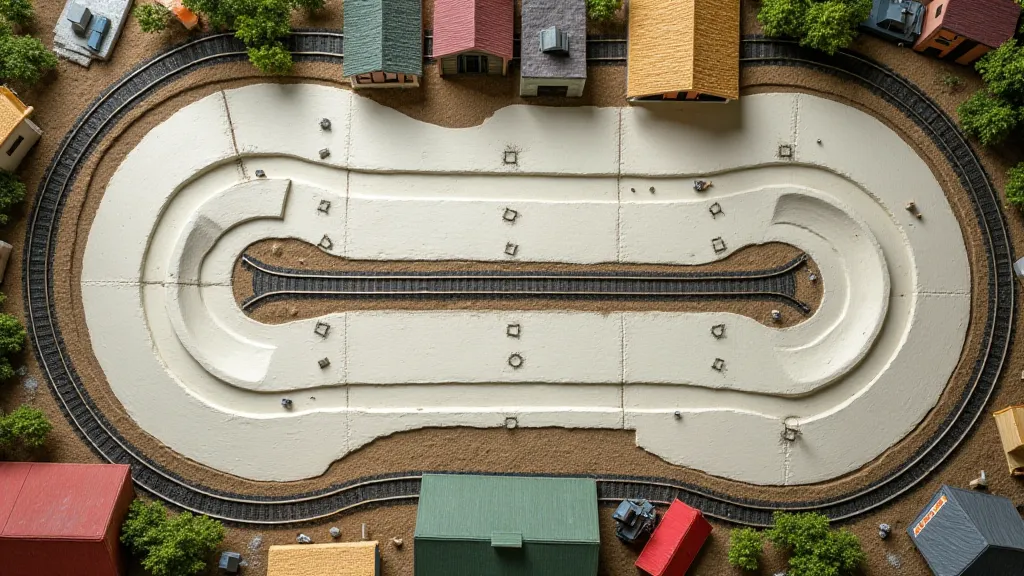 Miniature railroad layout under construction