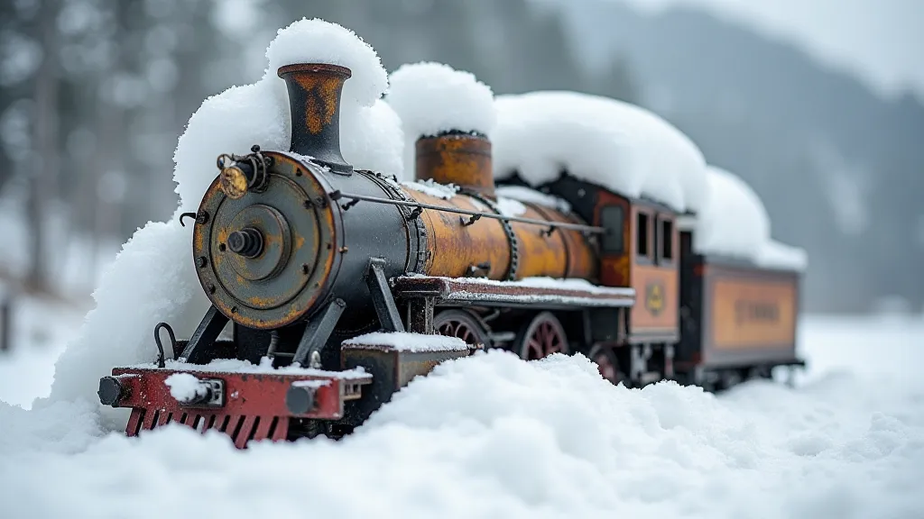 N Scale Steam Locomotive in Snow