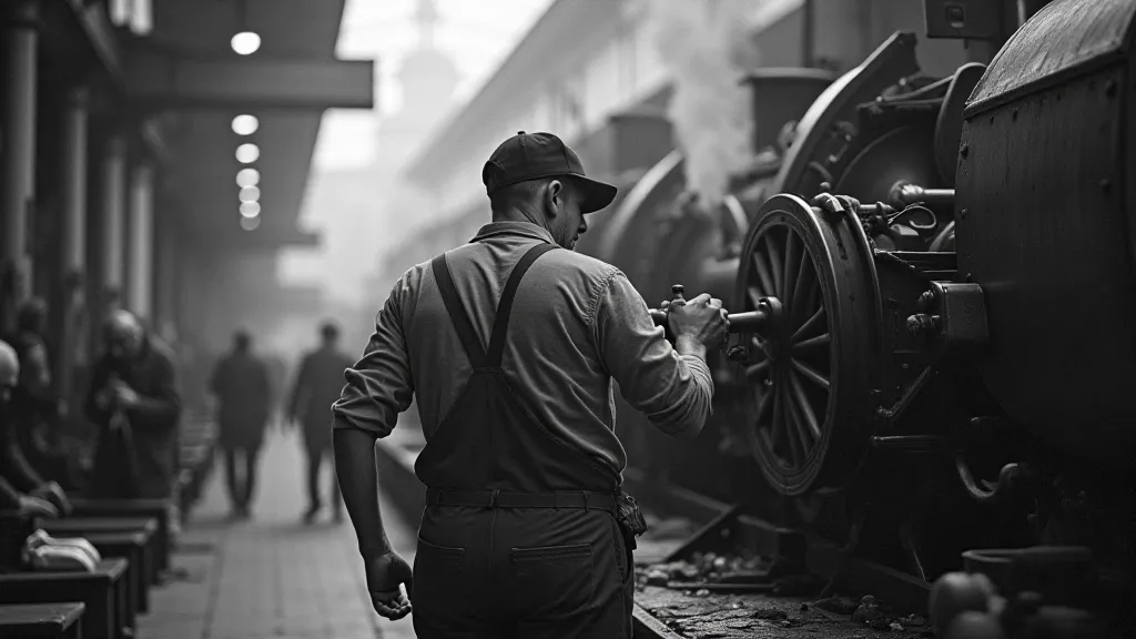 Railroad Mechanic Working