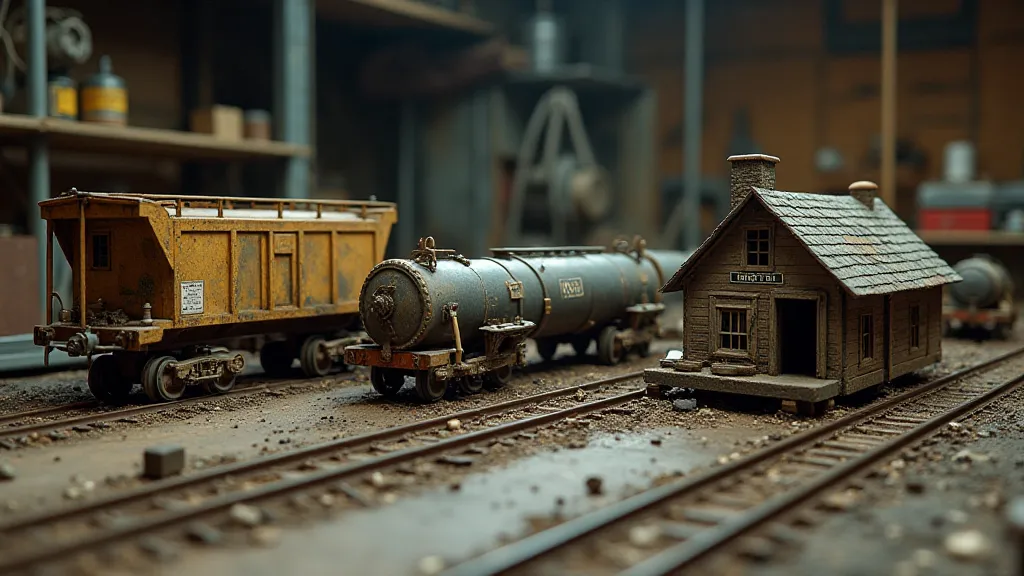 Collection of resin cast railway components