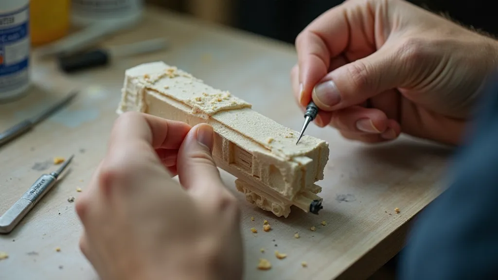 Hobbyist building a scratch-built train car