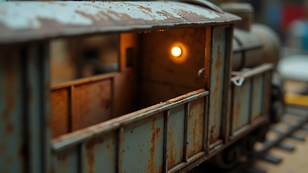 Scratch-built train car with internal lighting